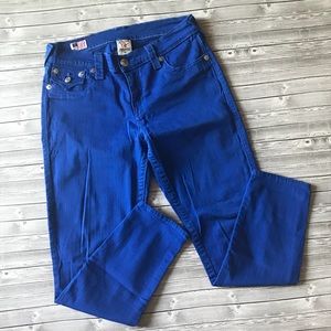 True Religion Brooklyn Skinny Crop Jeans in Cobalt